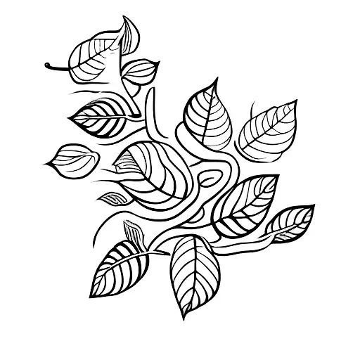 Vine With Leaves As A Band On The Forearm