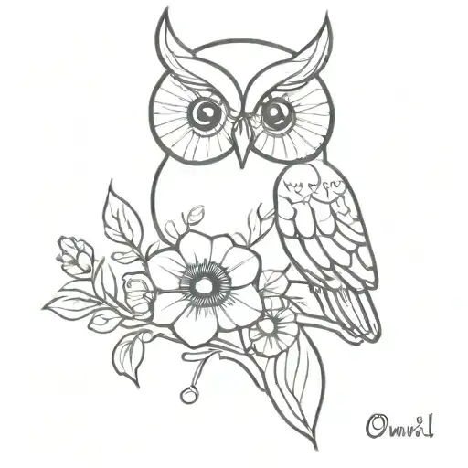 Owl With Flowers
