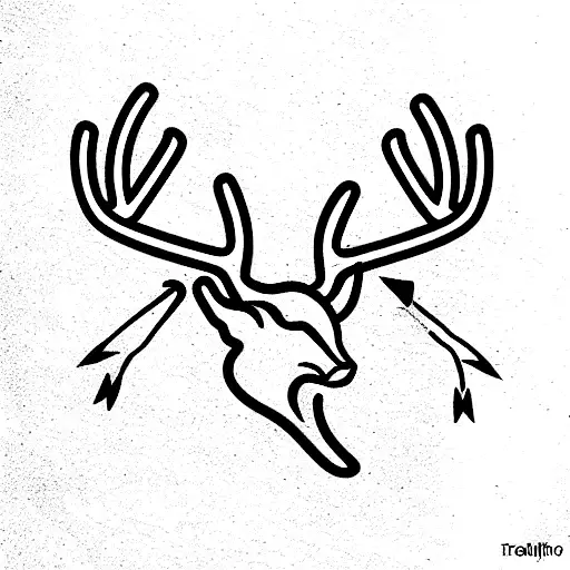 Deer Antler With An Arrow