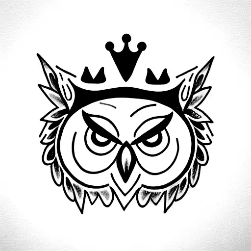 Half Owl Face With A Crown