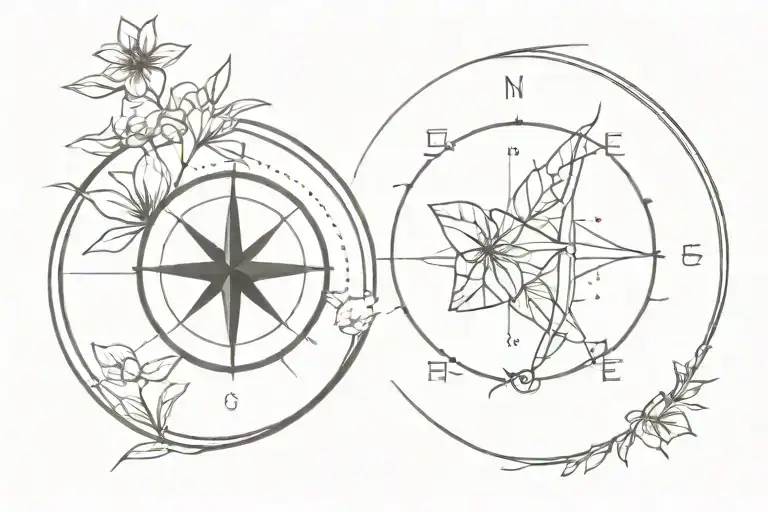 Compass And Flower