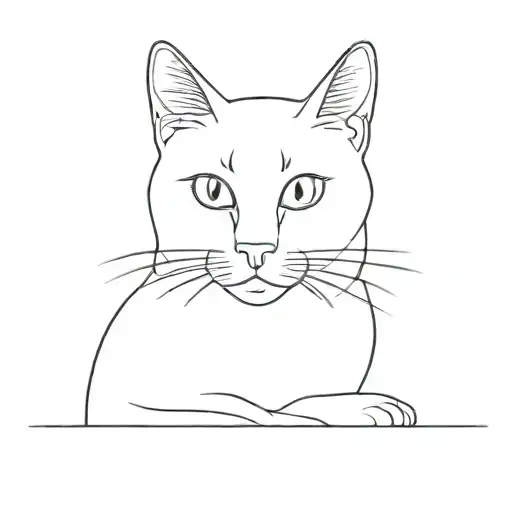A More Simple Minimalist Singleline Tattoo Design Of A Cat Profile