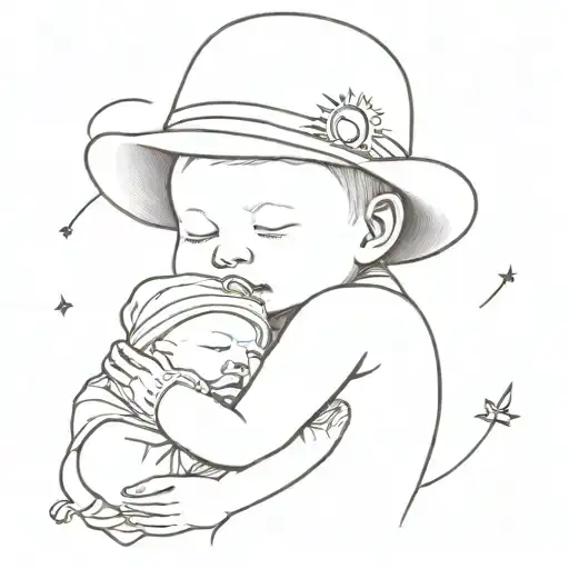 Baby Wearing A Hat Made Out Of Sun