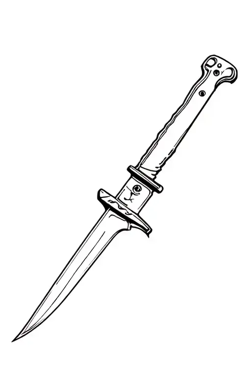 Military Knife Stabbed