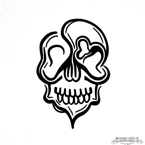 Skull With Hearts Instead Of Eyes