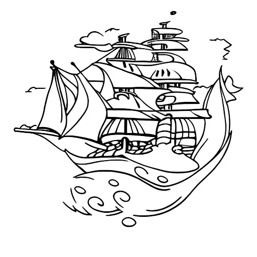 Pirate Ship Sailing Towards Freedom And Treasures