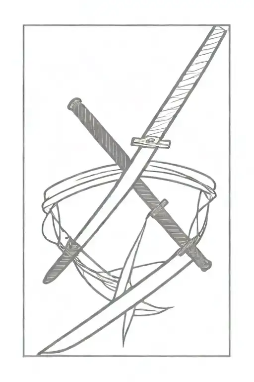 Two Intersecting Katana Sword