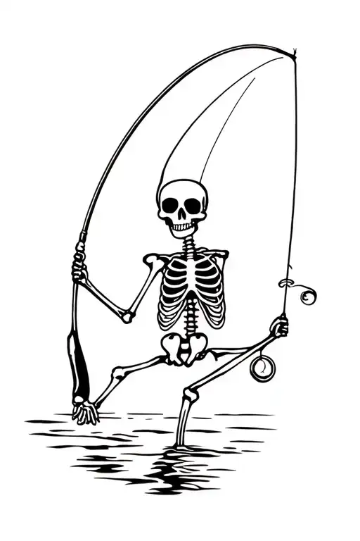Fishing Skeleton Funny