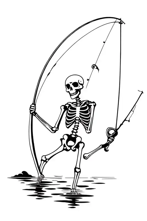 Fishing Skeleton Funny