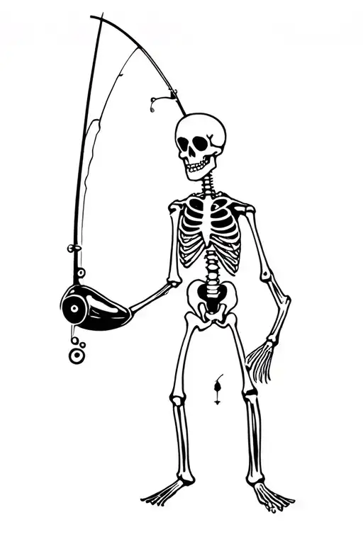 Fishing Skeleton Funny