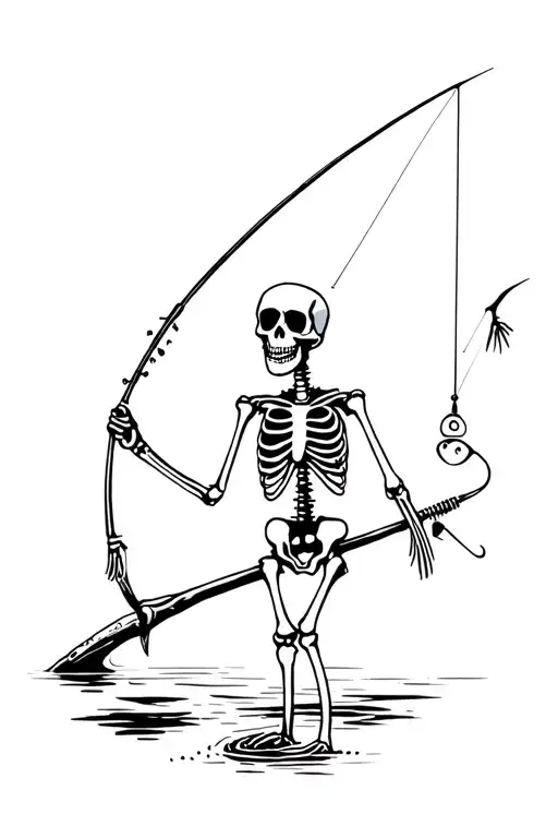 Fishing Skeleton Funny