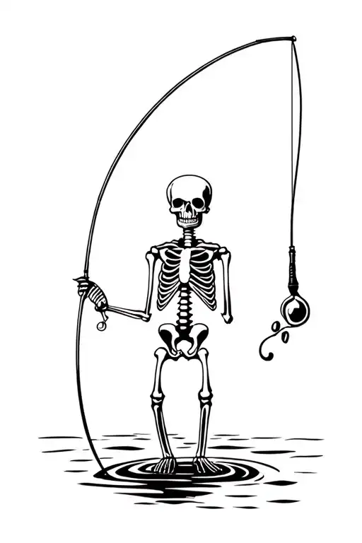 Fishing Skeleton Funny
