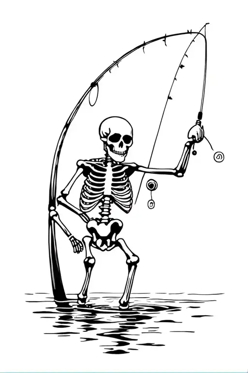 Fishing Skeleton Funny