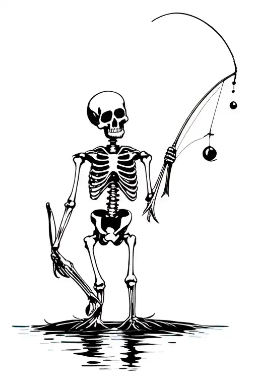 Fishing Skeleton Funny