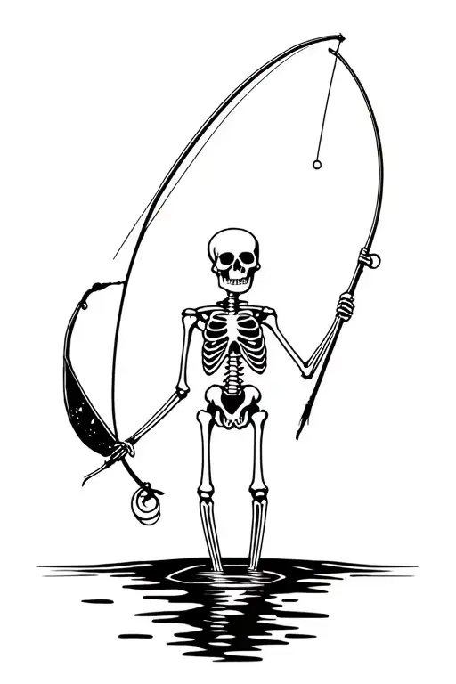 Fishing Skeleton Funny