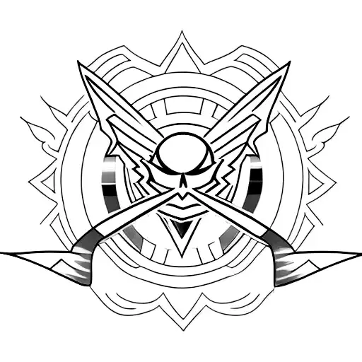 A Minimalist Tattoo Of A Punk-inspired Rainbow Flag With A Bat Silhouette