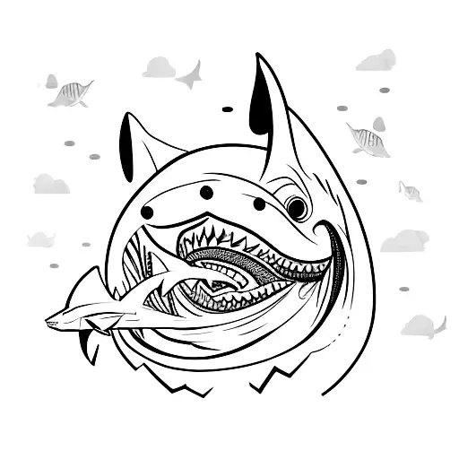 Rapper With A Shark Head And Diamond Grill