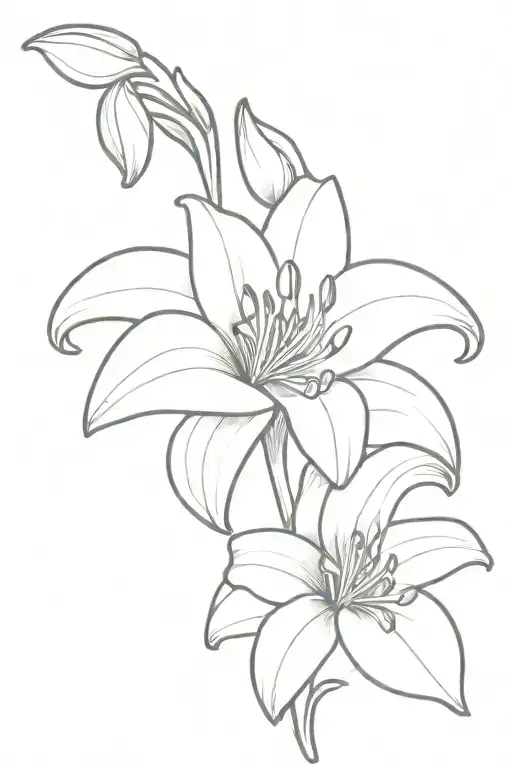 Lily With Initials S M In The Stem