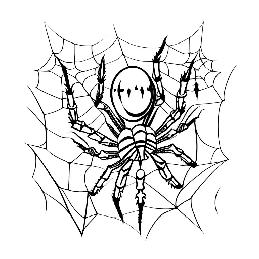 Scary Spider With Skull Body