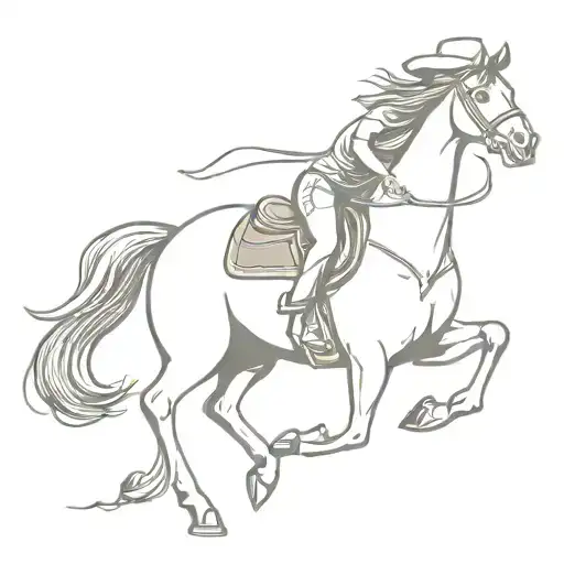 Cowgirl Riding A Horse