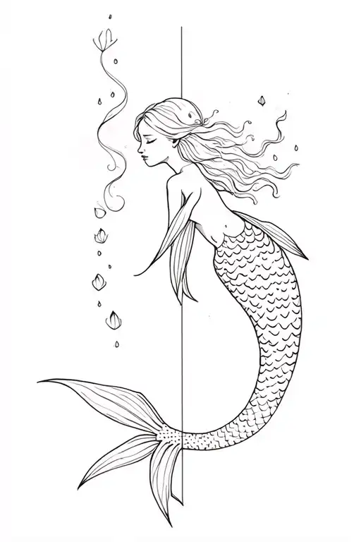 Mermaid Floating Vertically