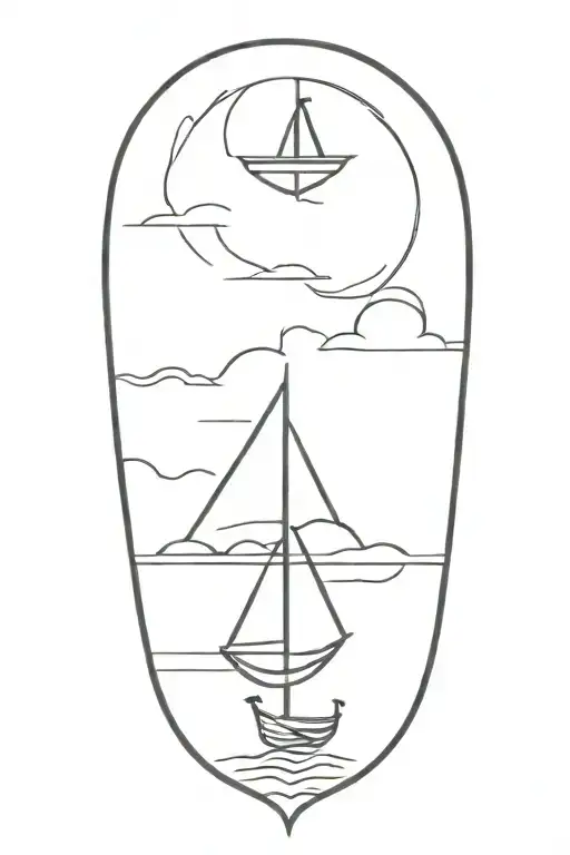 Anchor And Sailboat Navigating