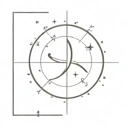 Minimalist Scorpio Constellation Reaching Towards A Compass Rose