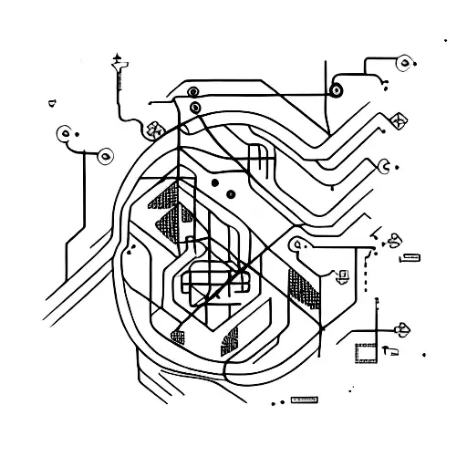Vein Mixed With Tree Branch And Circuit Board Design For A Small Bicep