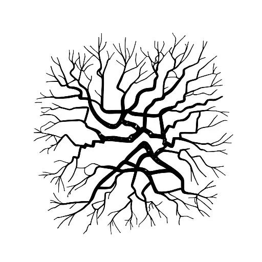 Tree Branches Mixed With Circuit Board