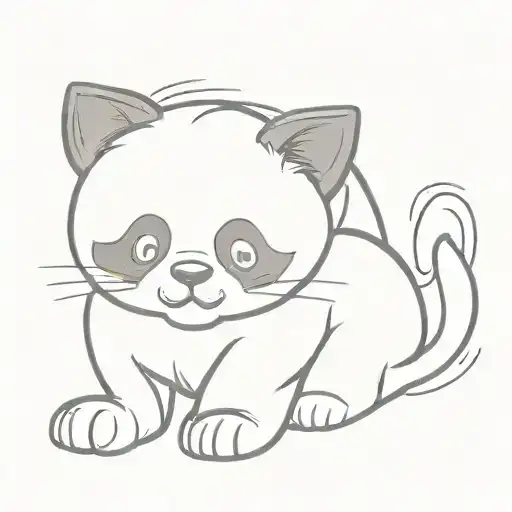 Cat Named Panda Tattoo Design