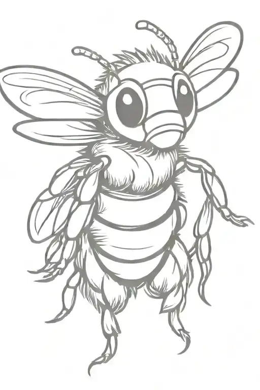 Cartoony Bumble Bee Sitting Alone