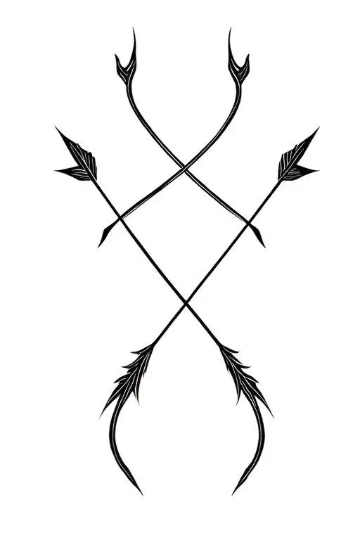 3 Long Twisting Arrows Crossed