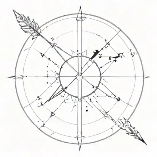 Arrow Compass Surrounded By Various