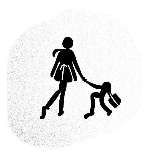 Sister And Brother Go Home From School