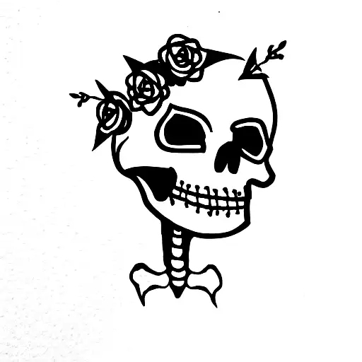 Dancing Skeleton With Flower Crown