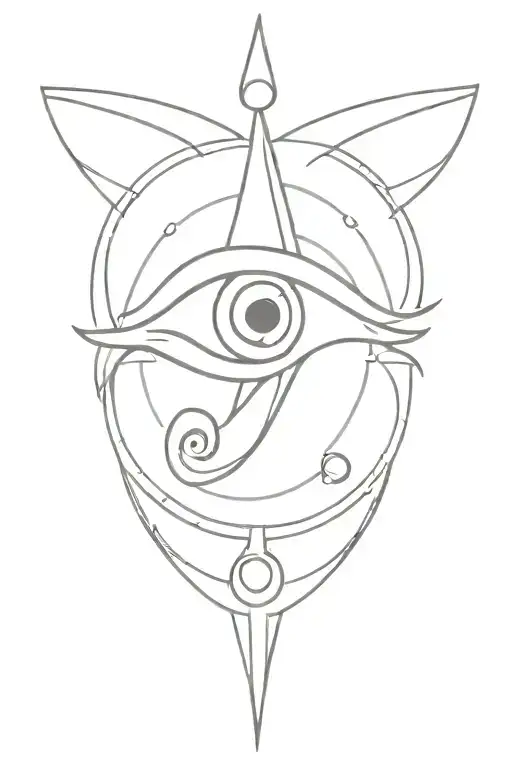 Eye Of Horus Line Tattoo Design