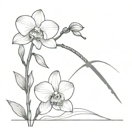 Katana Next To One Orchid