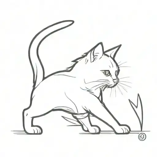 Small Non Detailed Cat Playing