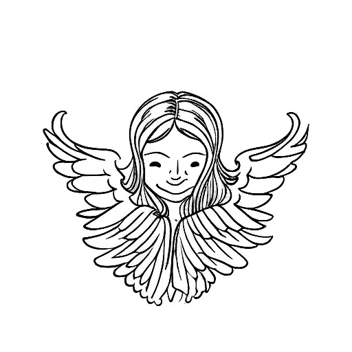 Angel Wings With Halo And G In The Middle