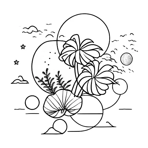 A Serene Hawaiian Landscape With A Moonlit Sky