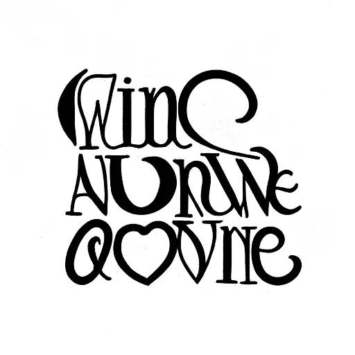 Vine Glass And Amore Lettering