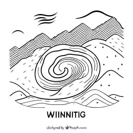 A Minimalist Tattoo Of A Trail Winding Up A Mountain With A Runner Silhouette