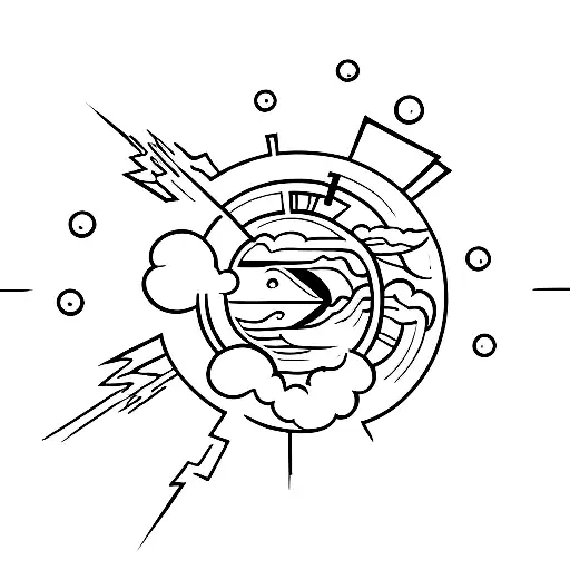 Cloud With Sun And Lighting Bolt