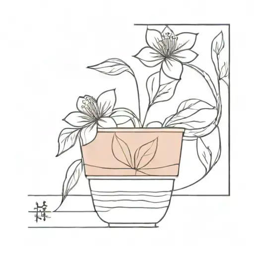 Fine Line Flowers Growing In A Terracotta Pot