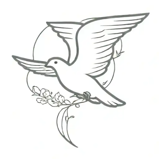 Cross And Dove Flying