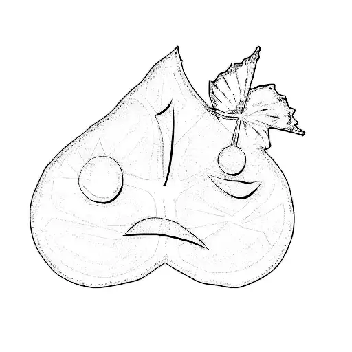 A Leaf With A Windmill On It