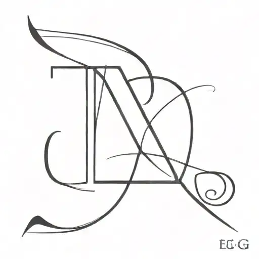 The Letters E And G Mix Black