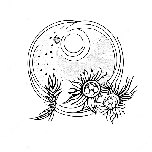 Triple Goddess Moon With Flowers
