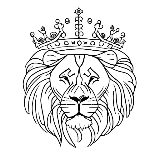 Lion With Crown And Flowers