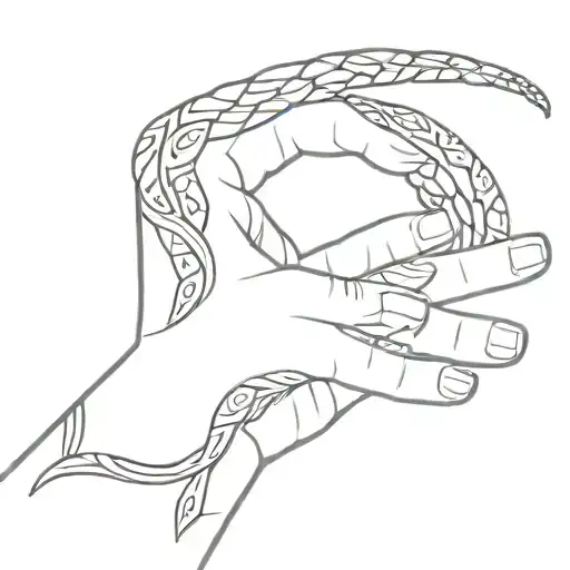 A Hand With A Snake Wrapped